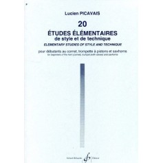 20 ETUDES  ELEMENTAIRES de style et de technique de Lucien PICAVAIS