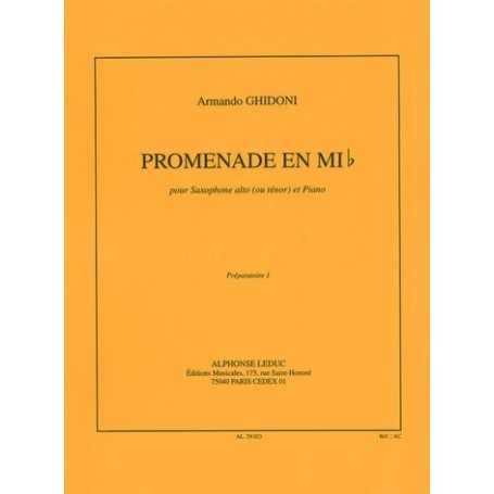 PROMENADE EN MI b de Armando GHIDONI pour saxophone et piano
