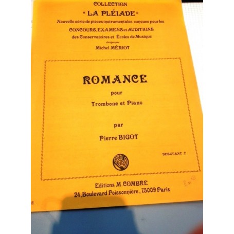 ROMANCE par Pierre BIGOT pour trombone et piano